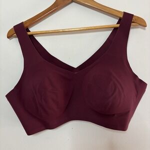 Honeylove Women Size 2X Soft Form Bra Wine V Neck Wireless Lift Wear Pullover